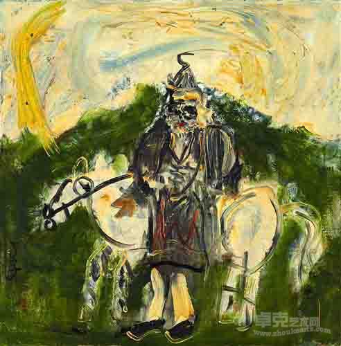 丁立人《相马》油画 60×61cm 1998年