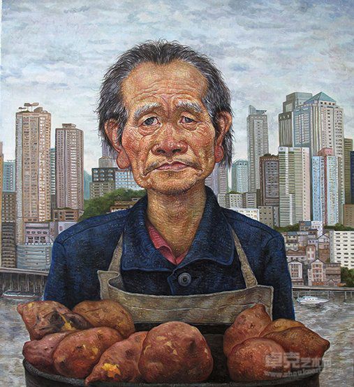 烤地瓜 陈彦百 布面油画 2014 60×50cm