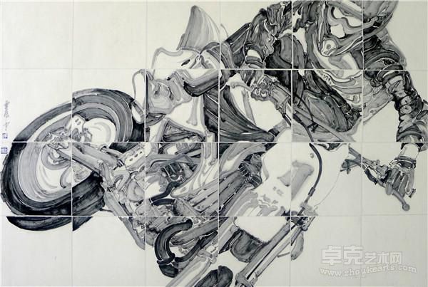 《骊影·龙腾虎跃》-纸本水墨-180x120cm-2012年