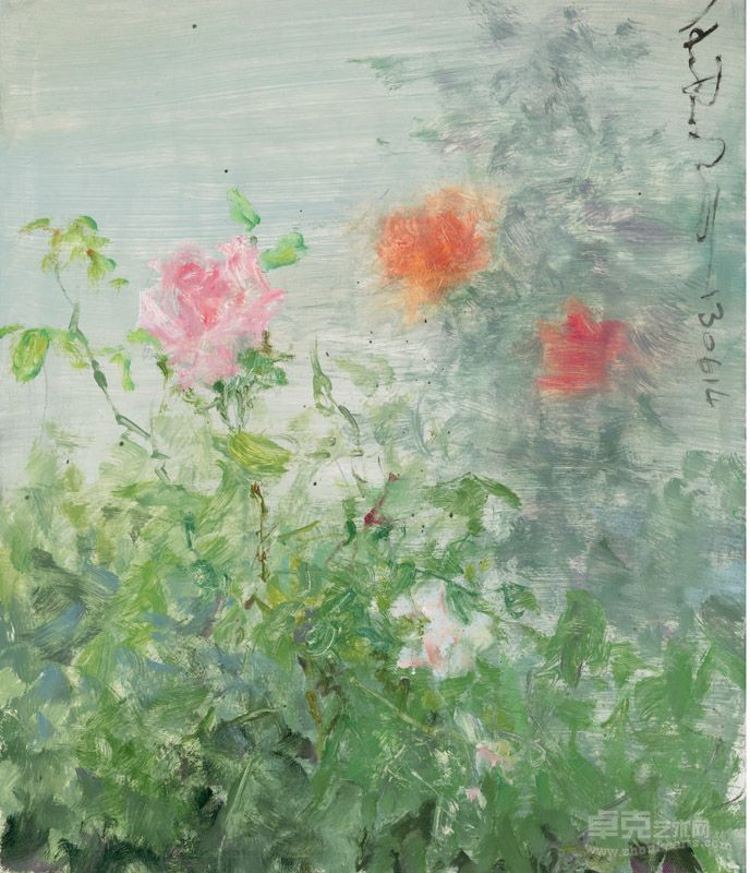 何多苓 杂花写生 60*50cm  布面油画  2013