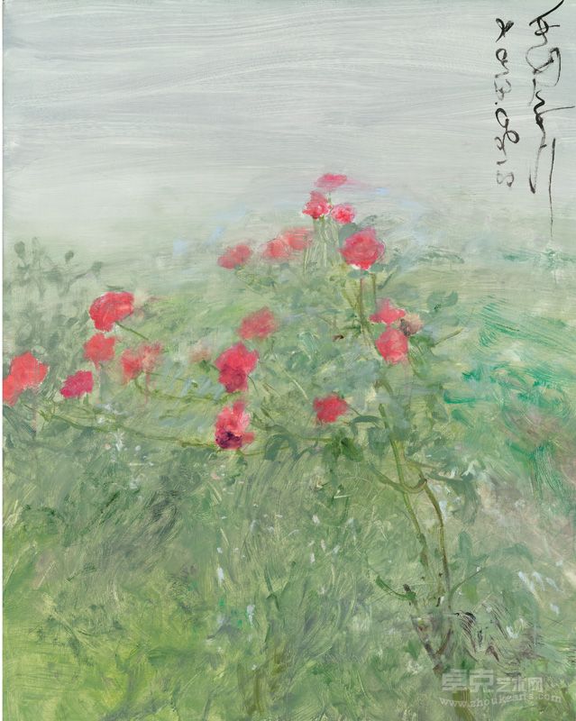 何多苓 杂花写生 100*80cm  布面油画  2013