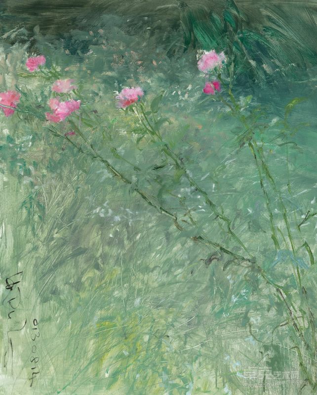 何多苓 杂花写生 100*80cm  布面油画  2013