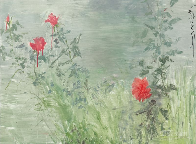 何多苓 杂花写生 80*60cm  布面油画  2013