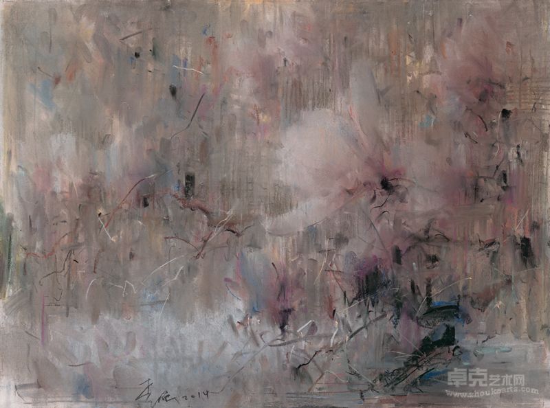 李强  玉兰2014no.5  55*75cm  色粉 2014