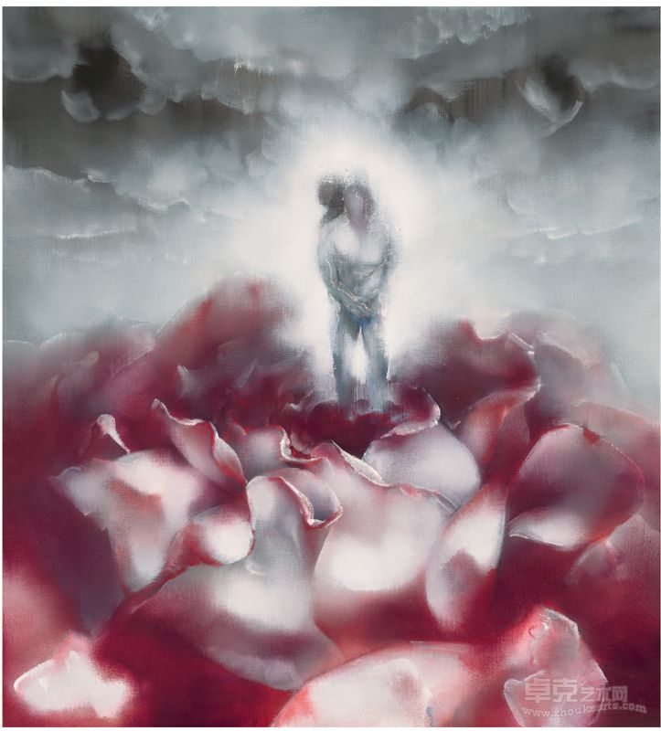 罗发辉  红色大花    110*100cm  布面油画 2013