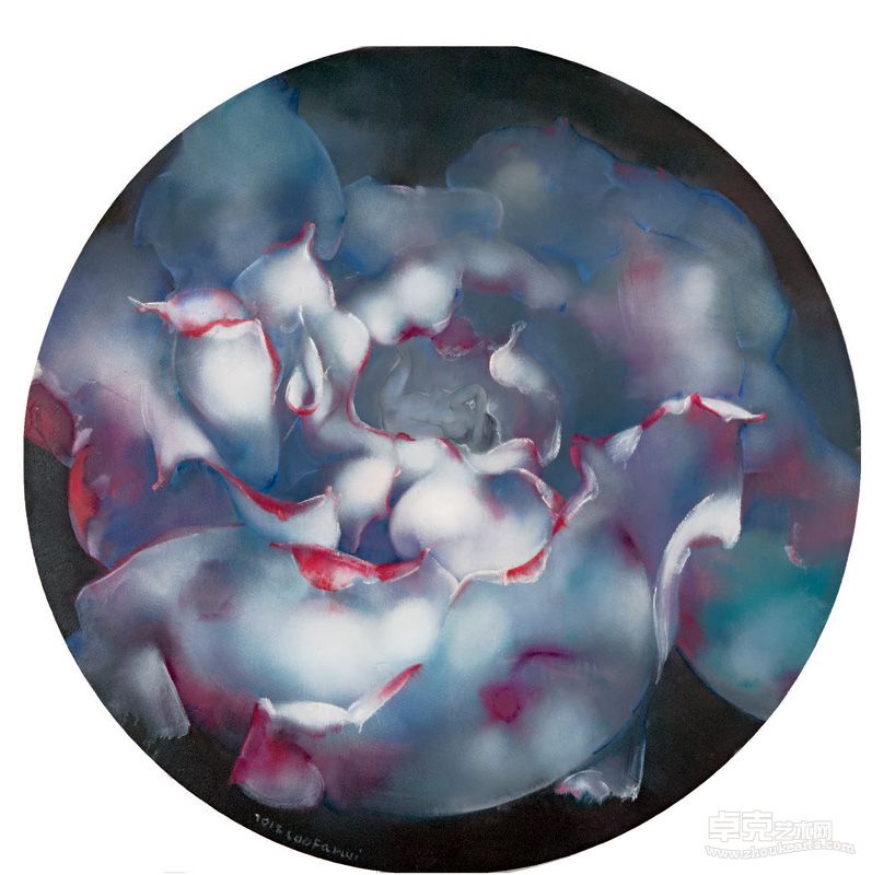 罗发辉  蓝色妖姬    直径120cm  布面油画 2013
