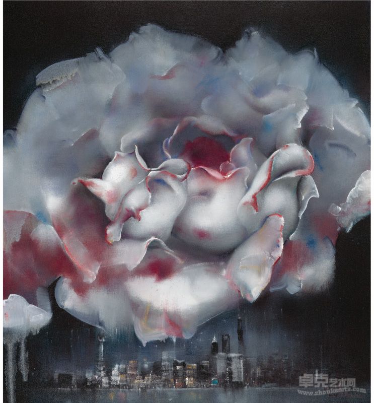 罗发辉  夜上海·大花  110*100cm   布面油画 2013