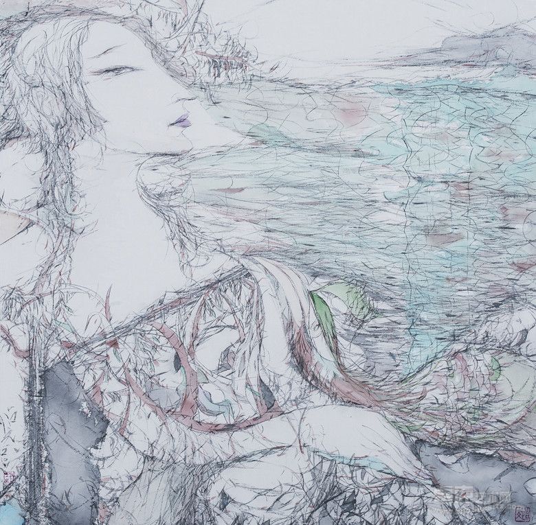 匿雪 69×69cm  纸本 2010年
