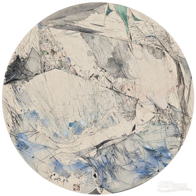 无处坠离 50×50cm 纸本 2013年