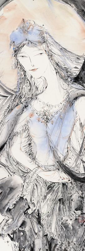 无端青幽系列之四  138×35cm 纸本 2013年