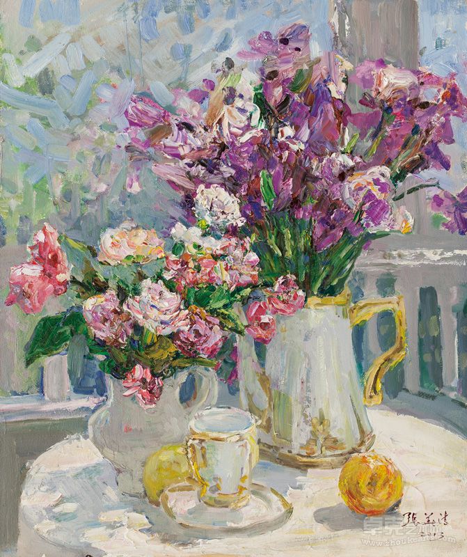 张华清-花的静物-67x56cm-2014