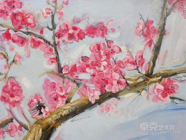 《桃花2》      王净 50X60cm
