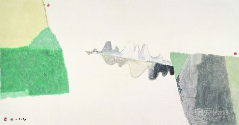 梦里难觅此山水，纸本设色，75cm×146cm，2008