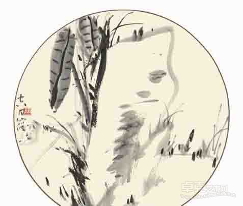 墨荷三（圆）