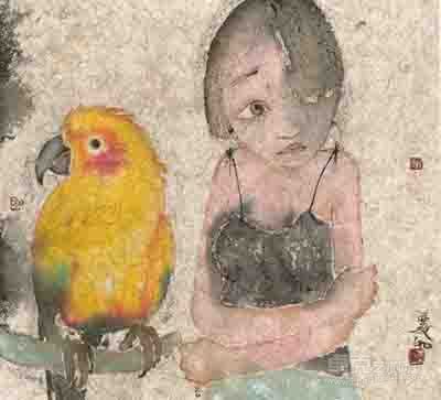 左右  纸本水墨  34×34cm 2014年