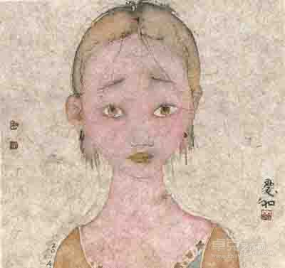 美人婷婷  纸本水墨  34×34cm 2014年