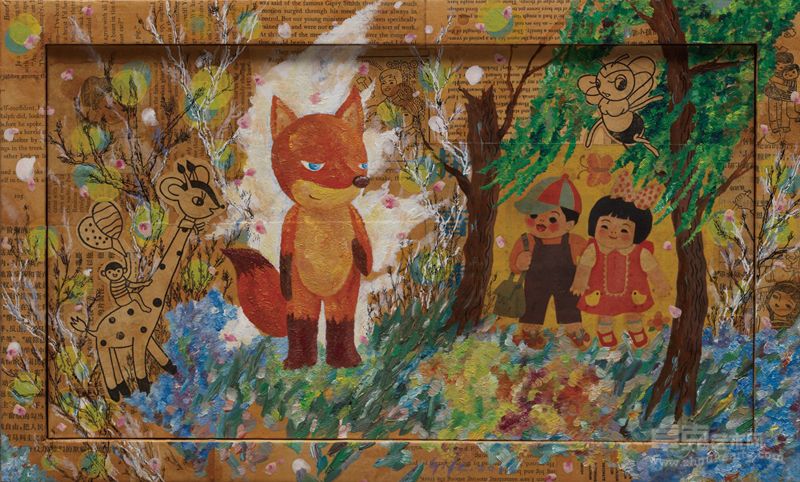森林,28x46.5cm,mixed media on board,2013