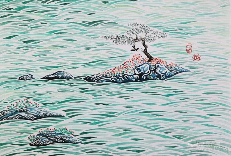 何子健    Be water,my friend NO.3    39×54cm    纸本水彩    2014