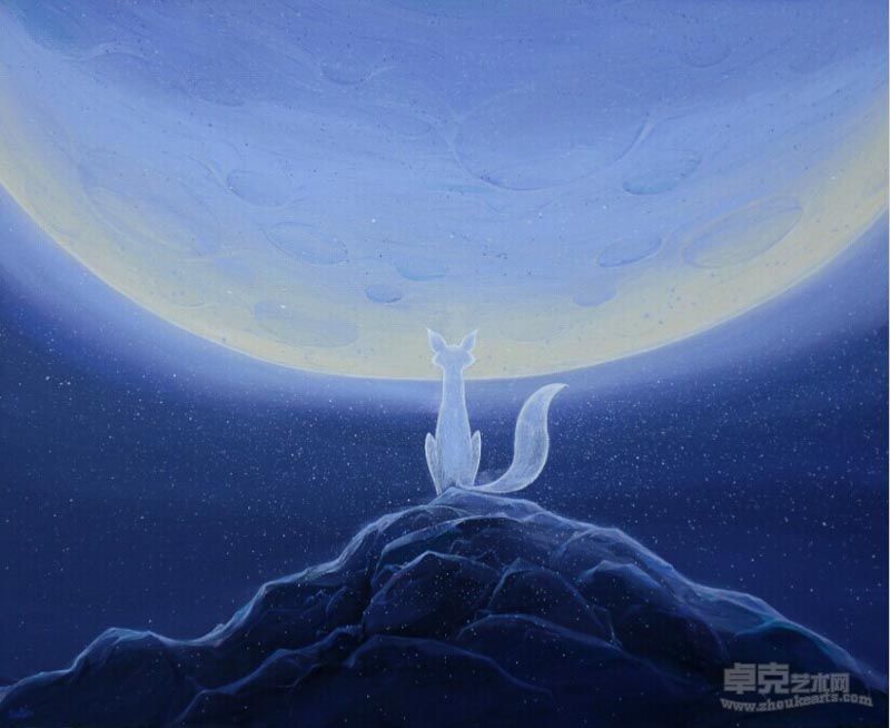 刘滨    银狐之月    80×100cm    布面丙烯    2011年