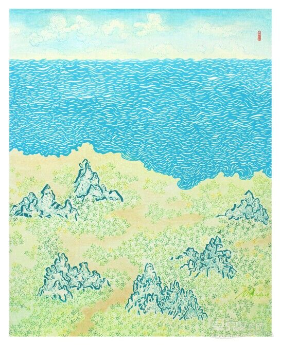何子健    林泉江北    80×100cm    综合材料    2012