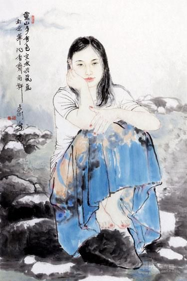 灵山多秀色空水共氤氲   97x60cm