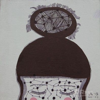 B-14布面综合 25x25cm 2011 肖梦秋