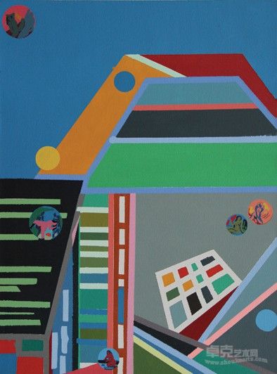 格子中的爱 3号 布面丙烯 60x80cm 2011 王阔阔