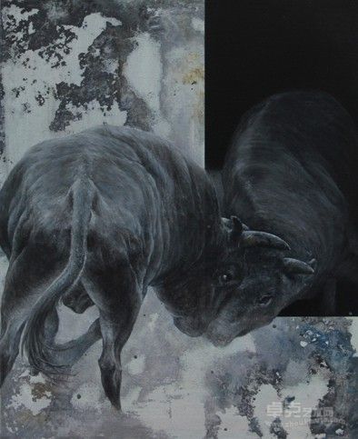 斗牛 布面油画 50x60cm 2014 石连业