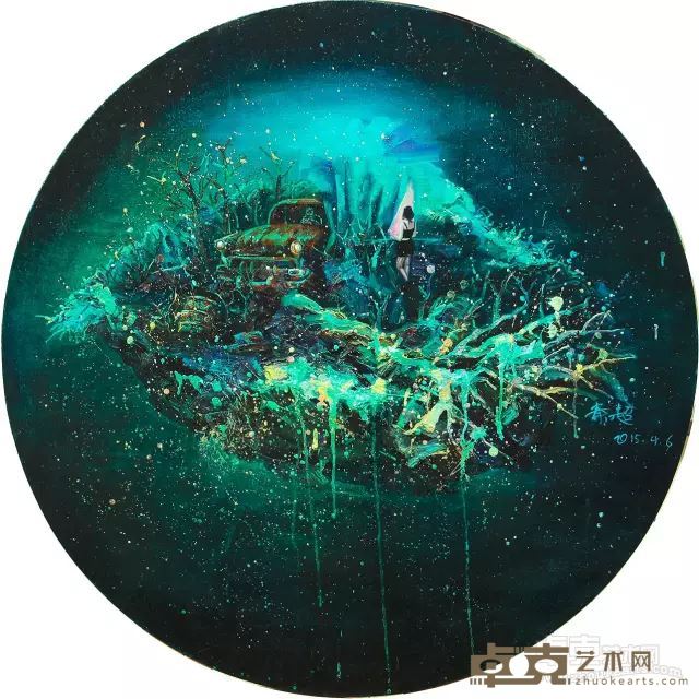《幻觉》直径100cm 布面油画 2015年