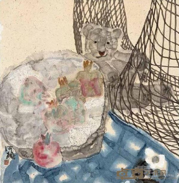 小熊的晚餐 61cm×45cm 纸本水墨 2010年