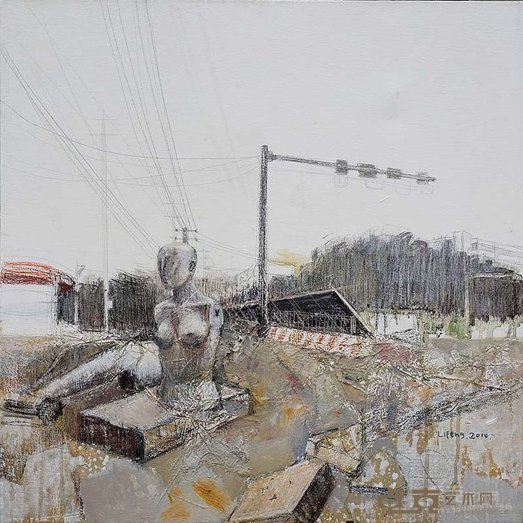 人世孤寞75x75cm布面油画2014