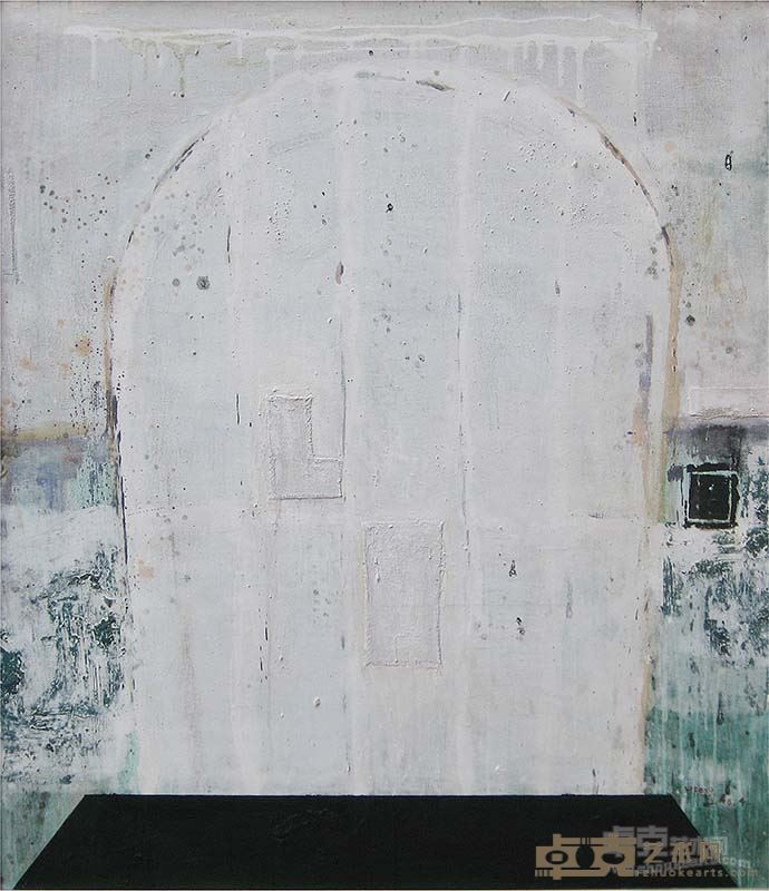 封闭的窗150x130cm布面综合材料2009