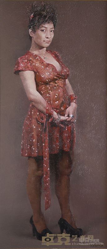 红衣女子 180X90CM 布面油画 2014