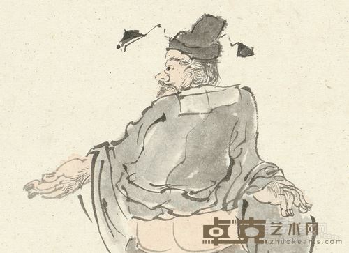 拟罗两峰钟馗局部