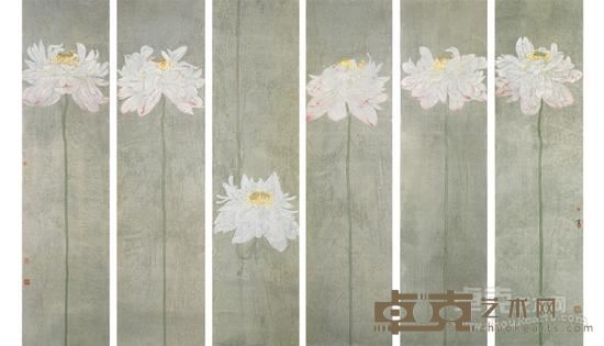 叶芃 《菩提心.欢喜》 33x132cmx4 纸本设色 2008