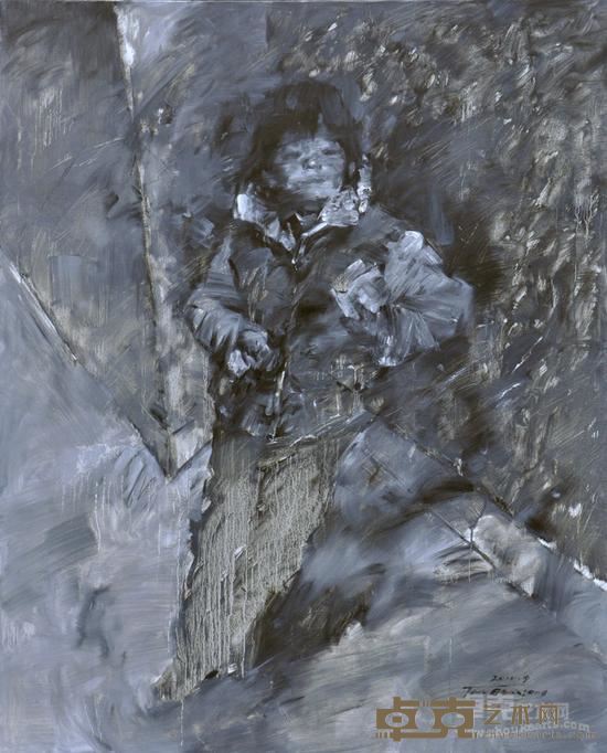 谭根雄 《黑雨系列》 150×120cm 布面油画 2011