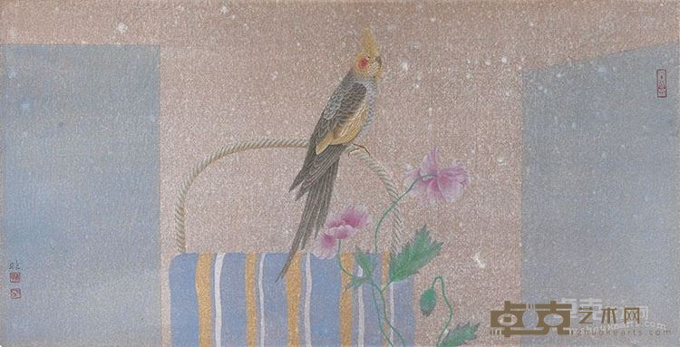 韩非   《虞美人》 34.5x67 纸本设色  2015年