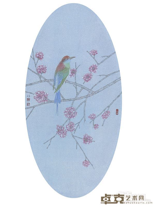 韩非《浮生物语》系列10   66x33cm 纸本设色 2015年