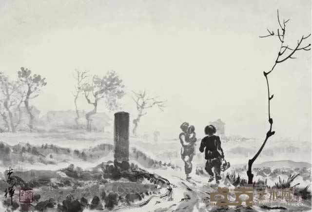 清明时节 / 22.7×33.5 cm / 纸本水墨 / 1944年