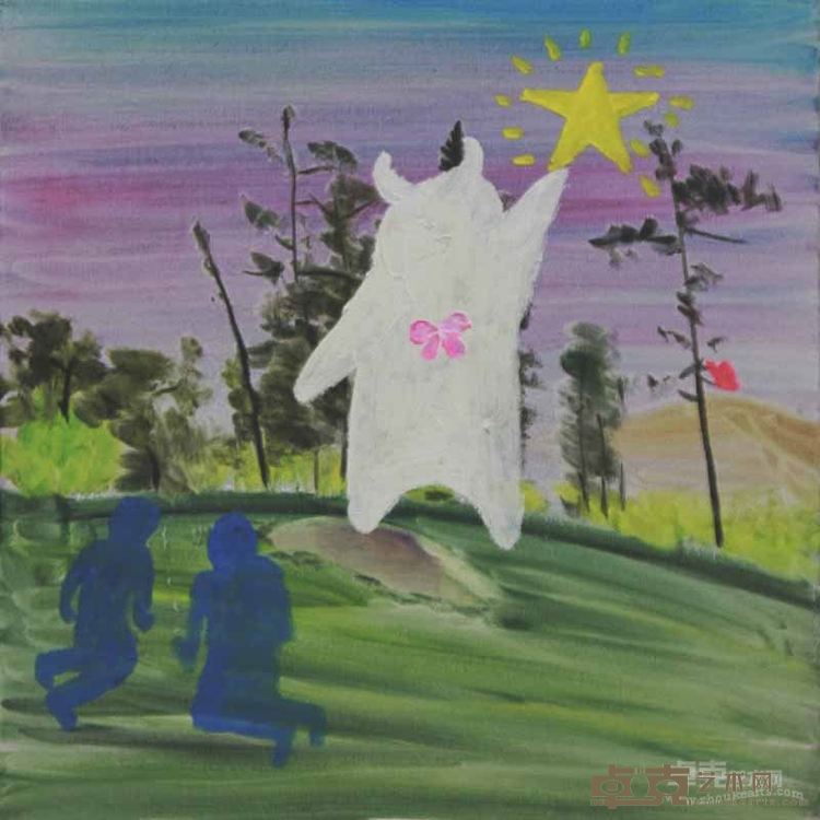 让我们看星去 50x50cm    布面油画   2015