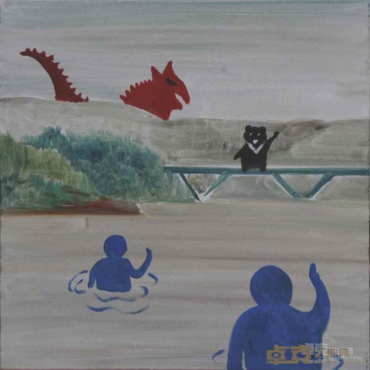 下来也不行 50x50cm    布面油画     2015