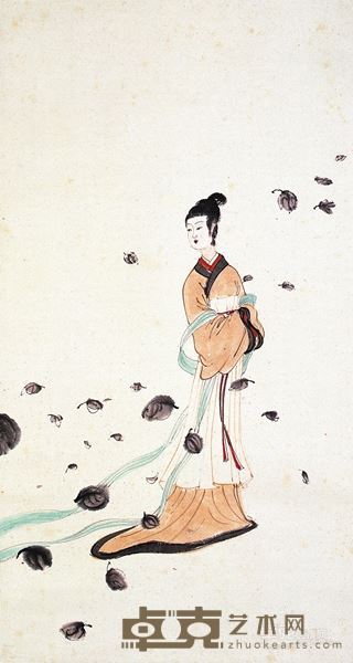 傅抱石 湘夫人　1950年代