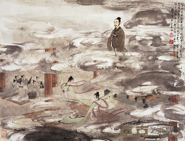傅抱石 东皇太乙图 1954年10月