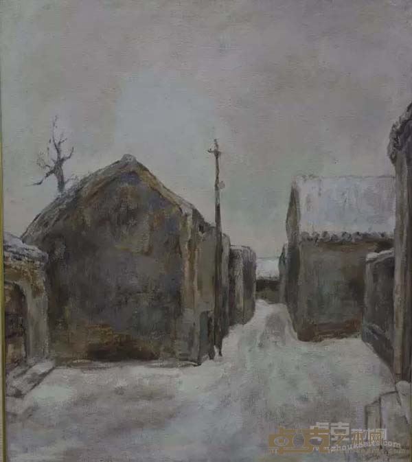 胡同系列4     布面油画     70 × 80cm      1986