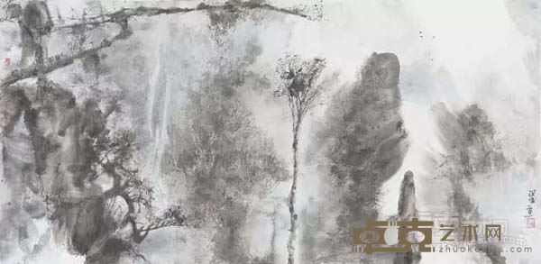 水墨之十     纸本水墨       70 × 138cm         2015