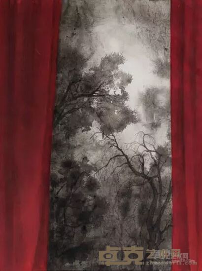 帷幕二十一 60x80cm  纸本水墨   2014