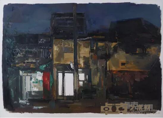 城中村的夜5  77×107cm纸本油画 2014年