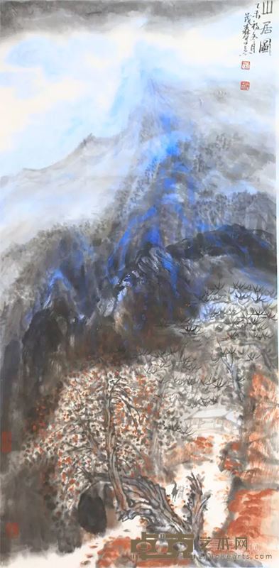 山居图 70x34cm 纸本水墨