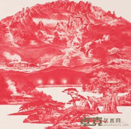 《红色之间-015SEP02》 李世贤 100x100cm 2015年