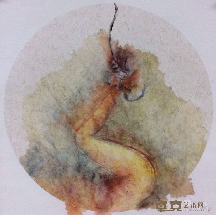 路路《long for》33×33cm纸本水彩2015